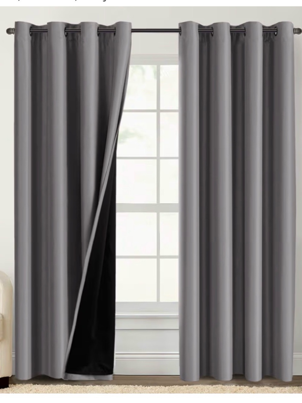 Lined Thermal Grommet 100%‎ Blackout Curtains - one pair